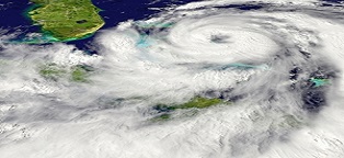 a satellite view of a hurricane