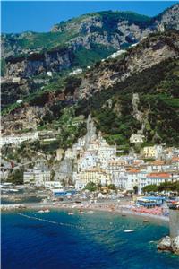 A beach in Ravello Italy from the air